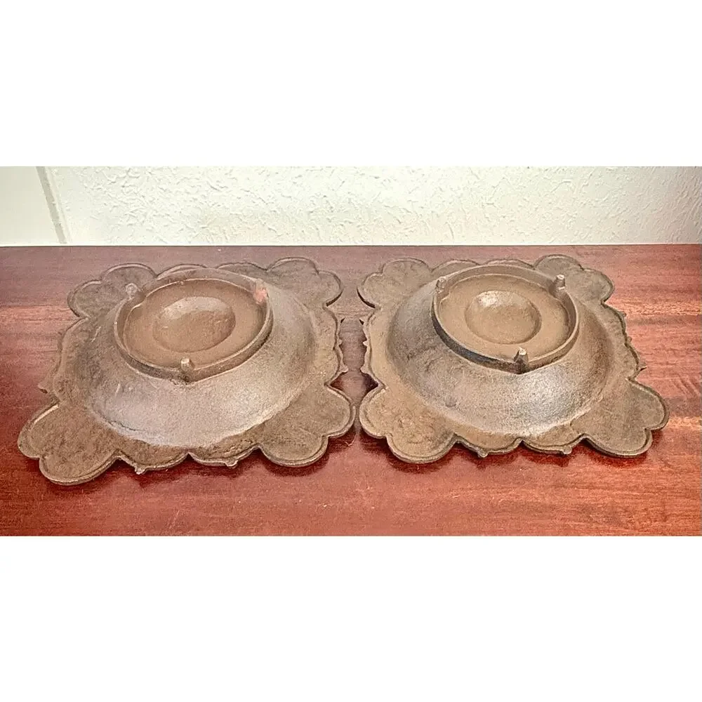 Cast Iron Basket Bowls Pair Victorian Style Decorative Centerpieces